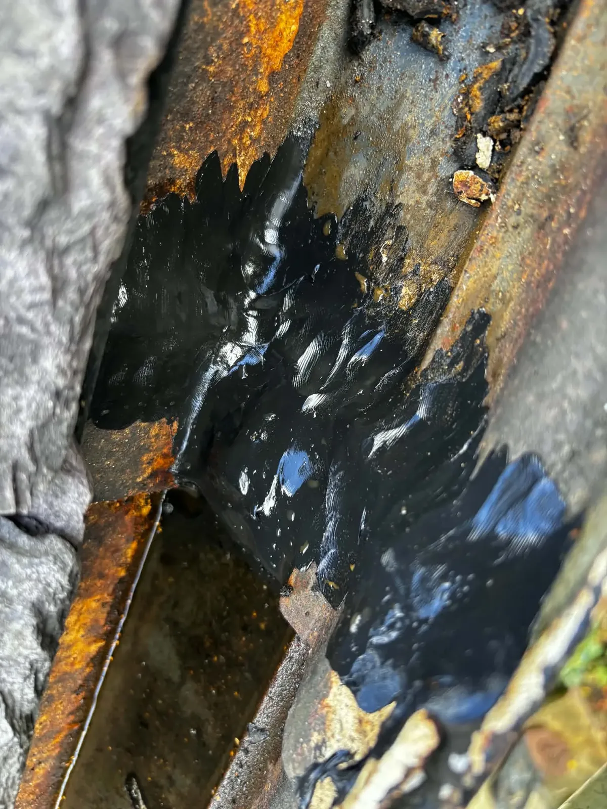 Gutter joint after sealing repair in Yorkshire