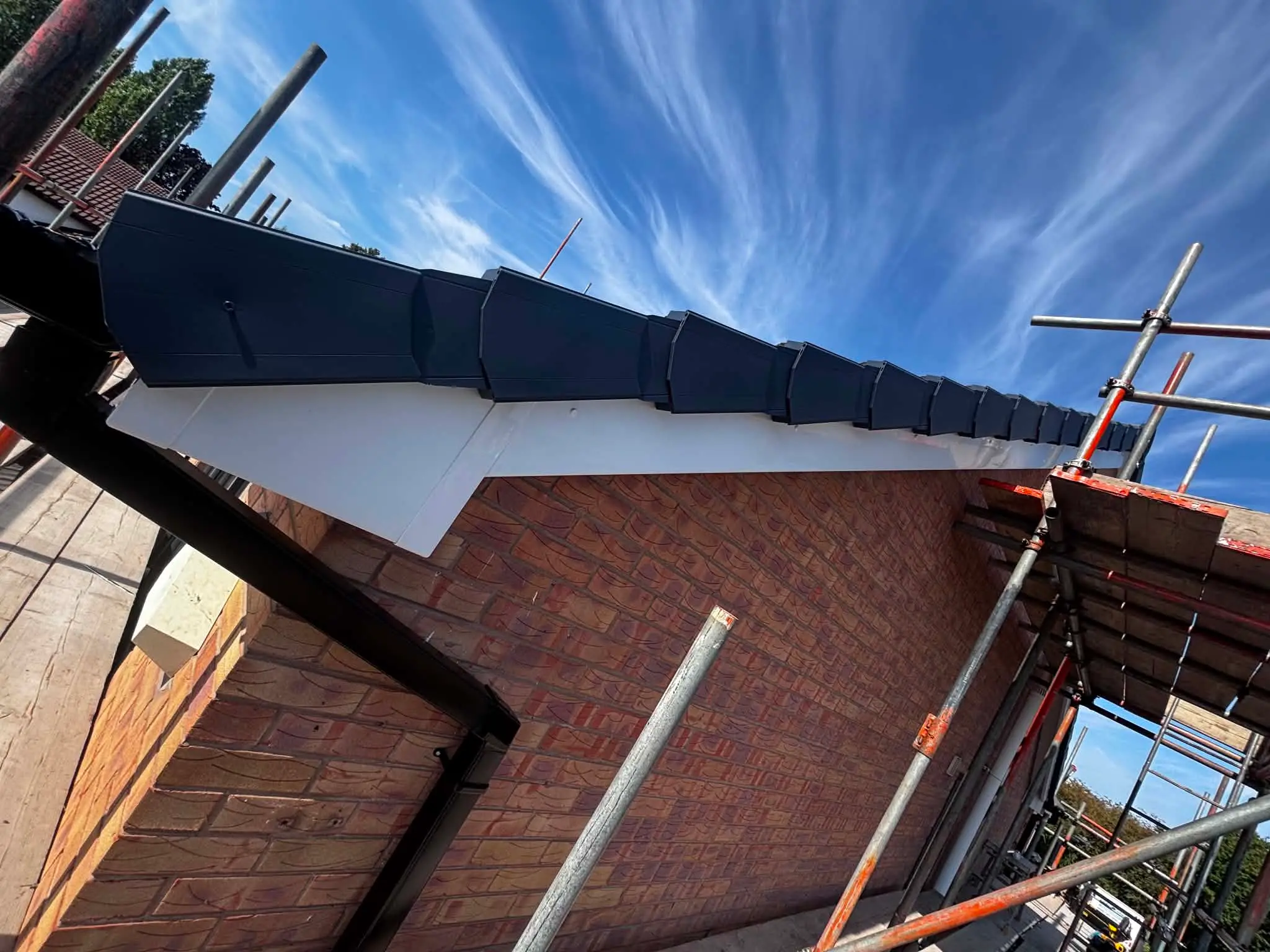 Completed gable end fascia installation