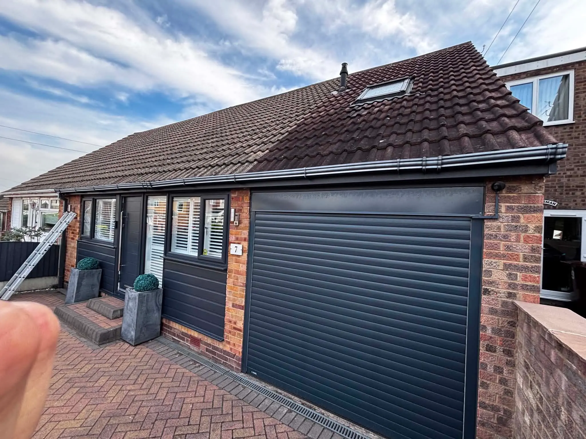 Property before seamless aluminium gutter installation