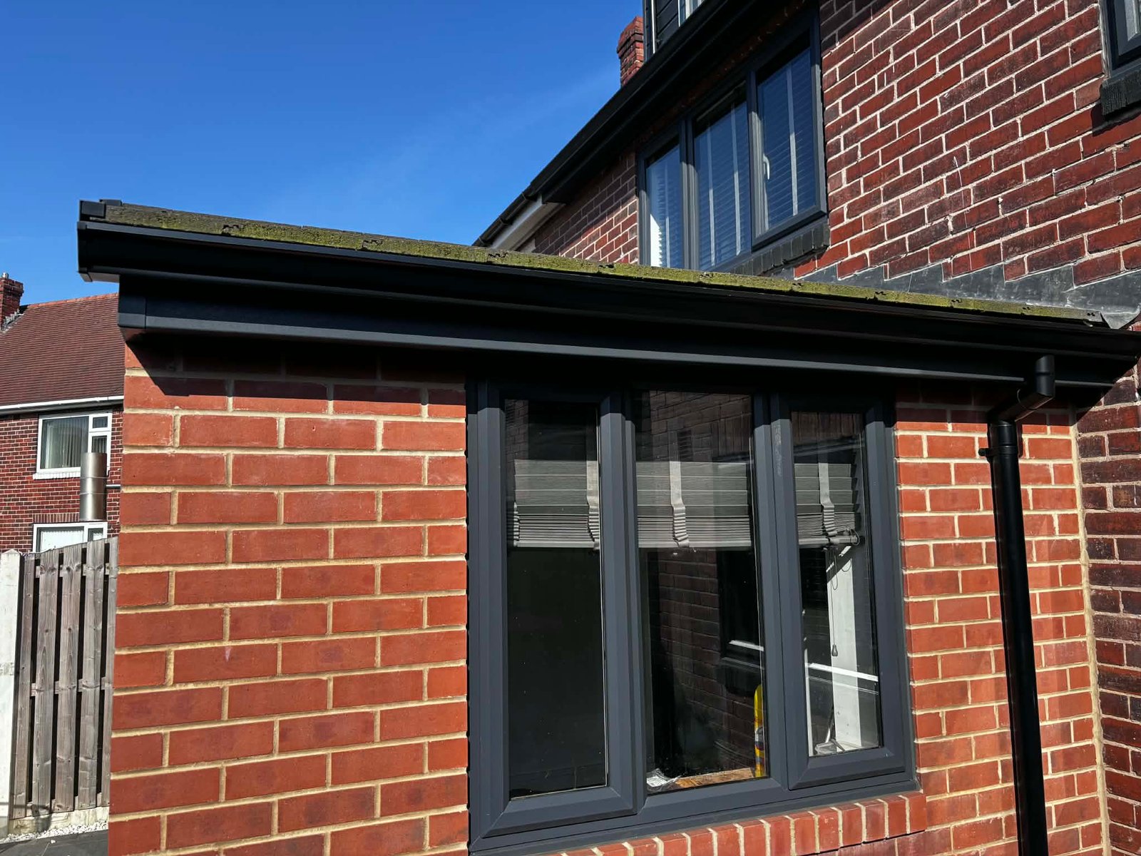 Seamless aluminium gutter installation on property in Yorkshire